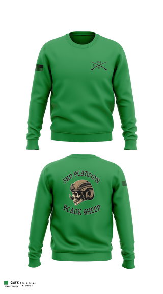 Crew Neck Sweatshirt, 3rd PLT Black SheepDelta company 114, Army, Teamtime, Team time, sublimation, custom sports apparel, team uniforms, spirit wear, spiritwear, sports uniforms, custom shirts, team store, custom team store, fundraiser sports, apparel fundraiser