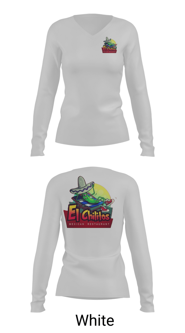 Womens Long Sleeve Vneck Shirt, Chilitos, , Teamtime, Team time, sublimation, custom sports apparel, team uniforms, spirit wear, spiritwear, sports uniforms, custom shirts, team store, custom team store, fundraiser sports, apparel fundraiser