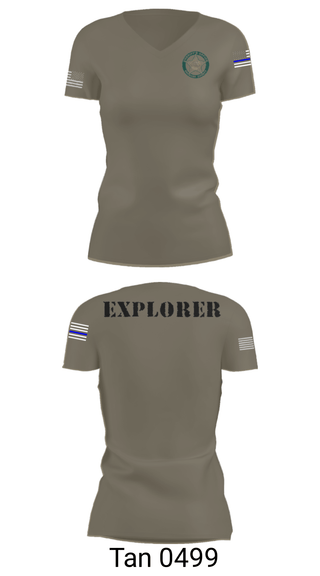 Women's Short Sleeve Vneck Shirt, BSO Explorers, Police, Teamtime, Team time, sublimation, custom sports apparel, team uniforms, spirit wear, spiritwear, sports uniforms, custom shirts, team store, custom team store, fundraiser sports, apparel fundraiser