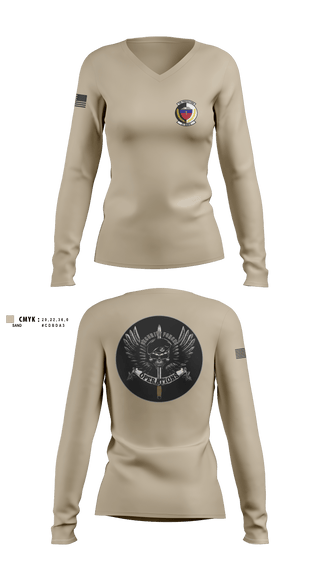 Womens Long Sleeve Vneck Shirt, 27 SOSFS, Air Force, Teamtime, Team time, sublimation, custom sports apparel, team uniforms, spirit wear, spiritwear, sports uniforms, custom shirts, team store, custom team store, fundraiser sports, apparel fundraiser