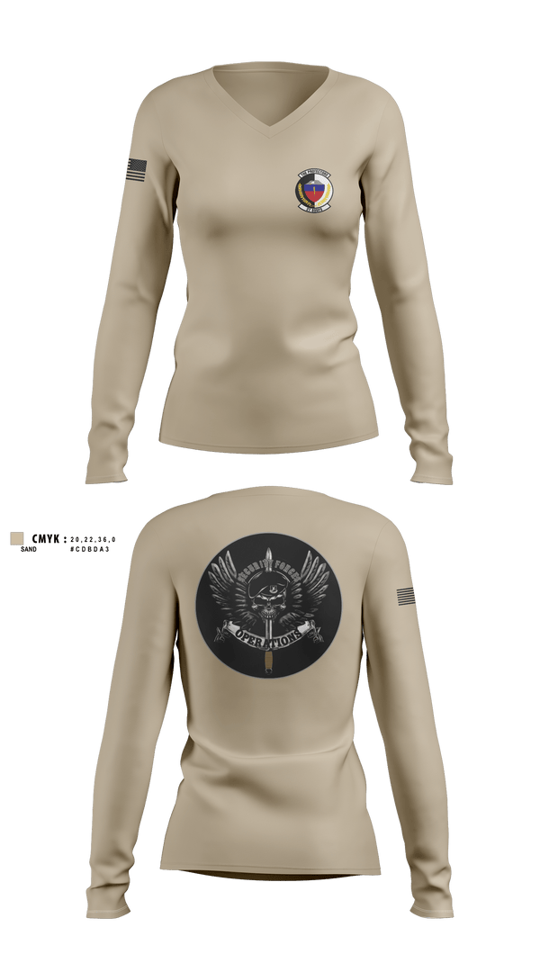 Womens Long Sleeve Vneck Shirt, 27 SOSFS, Air Force, Teamtime, Team time, sublimation, custom sports apparel, team uniforms, spirit wear, spiritwear, sports uniforms, custom shirts, team store, custom team store, fundraiser sports, apparel fundraiser