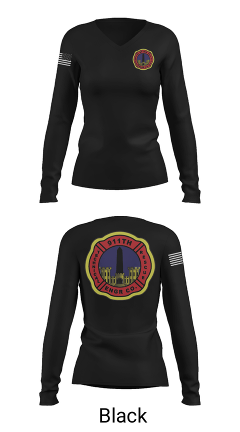 Women's Long Sleeve Vneck Shirt, 911th TREC, Army, Teamtime, Team time, sublimation, custom sports apparel, team uniforms, spirit wear, spiritwear, sports uniforms, custom shirts, team store, custom team store, fundraiser sports, apparel fundraiser