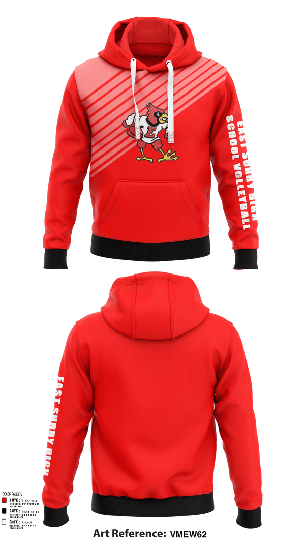 Hoodie, East Surry High School Volleyball, Women's Volleyball, Teamtime, Team time, sublimation, custom sports apparel, team uniforms, spirit wear, spiritwear, sports uniforms, custom shirts, team store, custom team store, fundraiser sports, apparel fundraiser