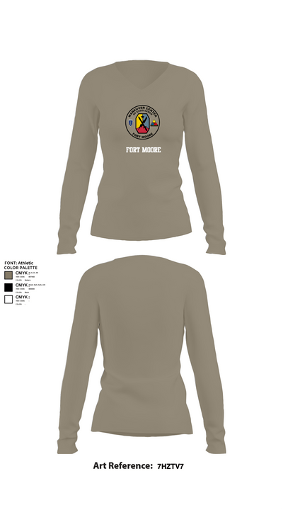 Fort moore 23614259 Women's Long Sleeve V-neck Shirt - 62