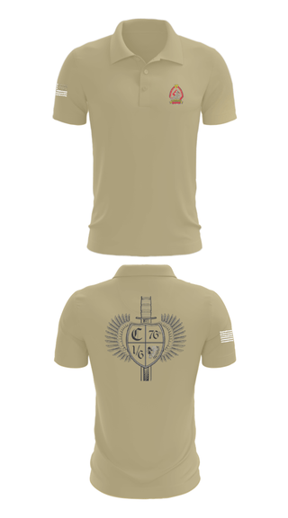 Short Sleeve Performance Polo, 1/6 Charlie company, , Teamtime, Team time, sublimation, custom sports apparel, team uniforms, spirit wear, spiritwear, sports uniforms, custom shirts, team store, custom team store, fundraiser sports, apparel fundraiser
