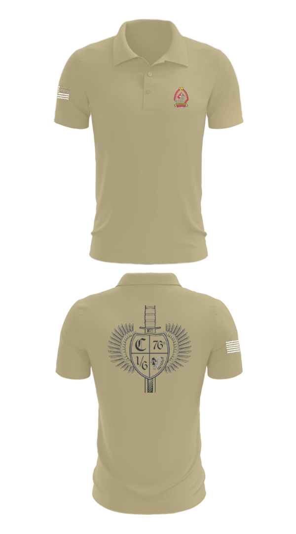 Short Sleeve Performance Polo, 1/6 Charlie company, , Teamtime, Team time, sublimation, custom sports apparel, team uniforms, spirit wear, spiritwear, sports uniforms, custom shirts, team store, custom team store, fundraiser sports, apparel fundraiser