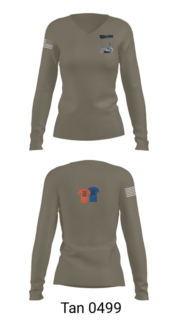Women's Long Sleeve Vneck Shirt, 53 weg, Air Force, Teamtime, Team time, sublimation, custom sports apparel, team uniforms, spirit wear, spiritwear, sports uniforms, custom shirts, team store, custom team store, fundraiser sports, apparel fundraiser