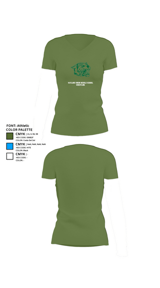 Womens Short Sleeve Vneck Shirt, Wayland Union Middle School Wrestling, Wrestling, Teamtime, Team time, sublimation, custom sports apparel, team uniforms, spirit wear, spiritwear, sports uniforms, custom shirts, team store, custom team store, fundraiser sports, apparel fundraiser