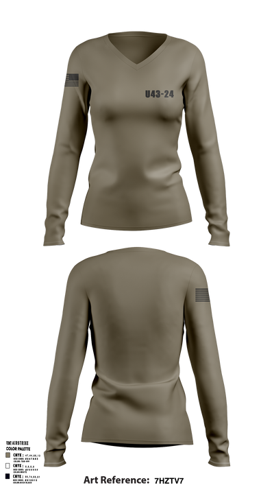 U43-24 64979853 Women's Long Sleeve V-neck Shirt - 104