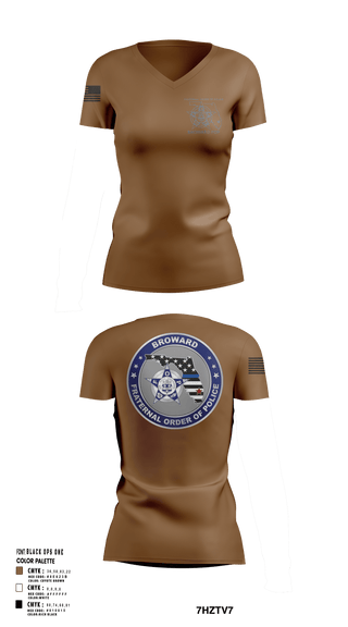 Womens Short Sleeve Vneck Shirt, Broward Fraternal Order of Police, Police, Teamtime, Team time, sublimation, custom sports apparel, team uniforms, spirit wear, spiritwear, sports uniforms, custom shirts, team store, custom team store, fundraiser sports, apparel fundraiser