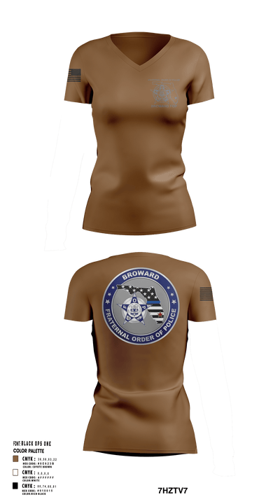 Broward Fraternal Order of Police 91005967 Women's Short Sleeve V-neck Shirt - 117