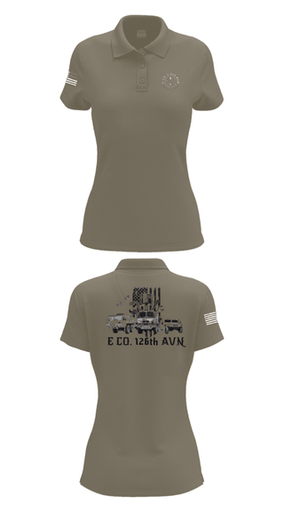 Womens Short Sleeve Performance Polo, B Co. 1-126AVN, Army, Teamtime, Team time, sublimation, custom sports apparel, team uniforms, spirit wear, spiritwear, sports uniforms, custom shirts, team store, custom team store, fundraiser sports, apparel fundraiser