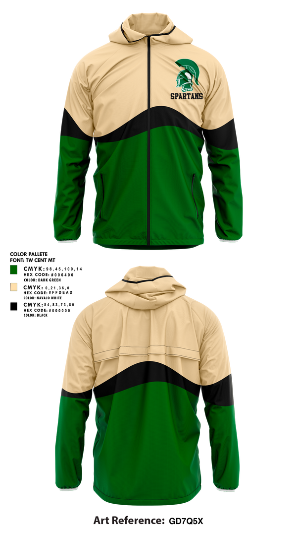 Windbreaker, Laurel Spartans, Track & Field, Teamtime, Team time, sublimation, custom sports apparel, team uniforms, spirit wear, spiritwear, sports uniforms, custom shirts, team store, custom team store, fundraiser sports, apparel fundraiser
