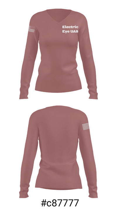 Electric Eye UAS 50577581 Women's Long Sleeve V-neck Shirt - 7