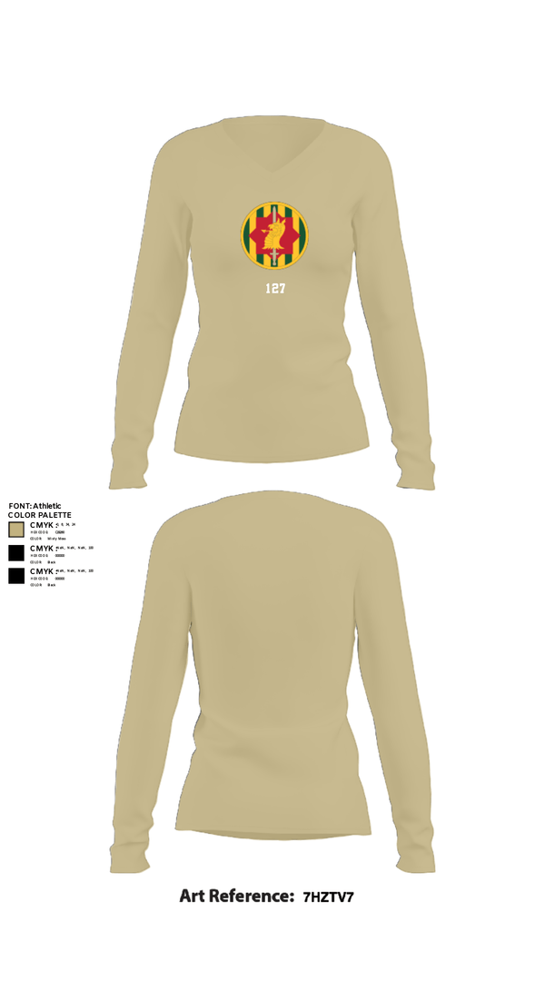 Women's Long Sleeve Vneck Shirt, 127, Army, Teamtime, Team time, sublimation, custom sports apparel, team uniforms, spirit wear, spiritwear, sports uniforms, custom shirts, team store, custom team store, fundraiser sports, apparel fundraiser