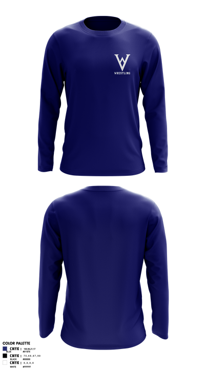 Winfield Youth Wrestling Club 41902136 Long Sleeve Rash Guard Shirt - 5