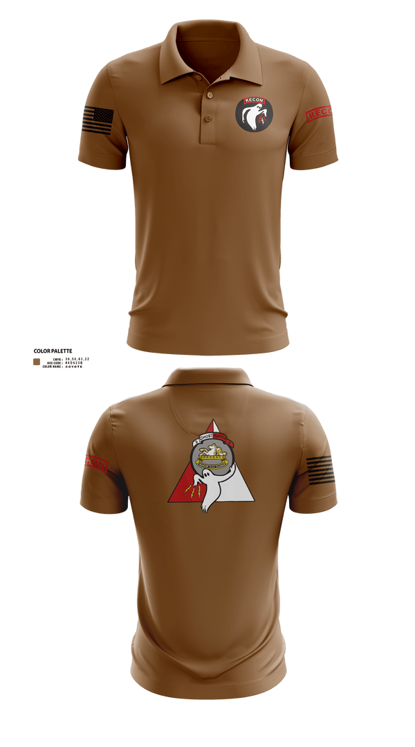 Short Sleeve Performance Polo, Ghost Platoon, HHC, 2-8 CAV, 1ABCT, 1CD, , Teamtime, Team time, sublimation, custom sports apparel, team uniforms, spirit wear, spiritwear, sports uniforms, custom shirts, team store, custom team store, fundraiser sports, apparel fundraiser