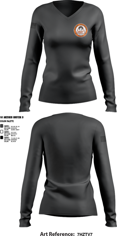 Harris/Galveston County REACT 98320427 Women's Long Sleeve V-neck Shirt - 3