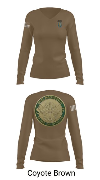 Women's Long Sleeve Vneck Shirt, Echo 20th SFG, National Guard, Teamtime, Team time, sublimation, custom sports apparel, team uniforms, spirit wear, spiritwear, sports uniforms, custom shirts, team store, custom team store, fundraiser sports, apparel fundraiser