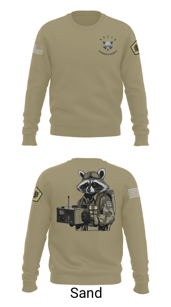 Crew Neck Sweatshirt, Node 66216 Bandwidth Bandits, Army, Teamtime, Team time, sublimation, custom sports apparel, team uniforms, spirit wear, spiritwear, sports uniforms, custom shirts, team store, custom team store, fundraiser sports, apparel fundraiser