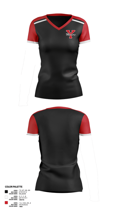 Yukon High School Golf 59897349 Women's Short Sleeve V-neck Shirt - 40