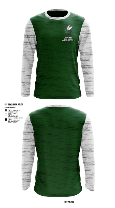 Highland High School Track and Field 30222652 Long Sleeve Performance Shirt - 1