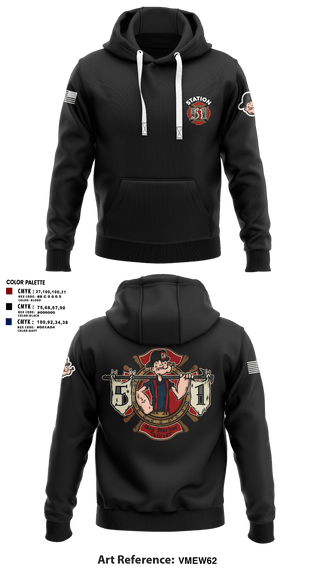 Hoodie, Station 51, Fire Department, Teamtime, Team time, sublimation, custom sports apparel, team uniforms, spirit wear, spiritwear, sports uniforms, custom shirts, team store, custom team store, fundraiser sports, apparel fundraiser