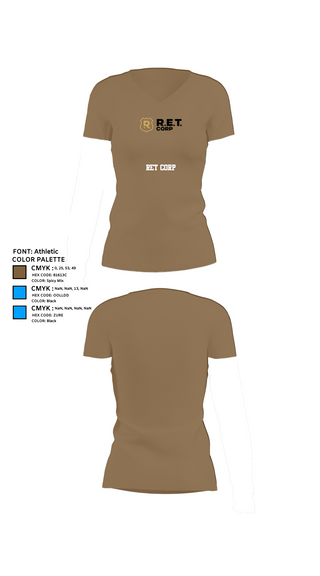 Womens Short Sleeve Vneck Shirt, RET CORP, Police, Teamtime, Team time, sublimation, custom sports apparel, team uniforms, spirit wear, spiritwear, sports uniforms, custom shirts, team store, custom team store, fundraiser sports, apparel fundraiser