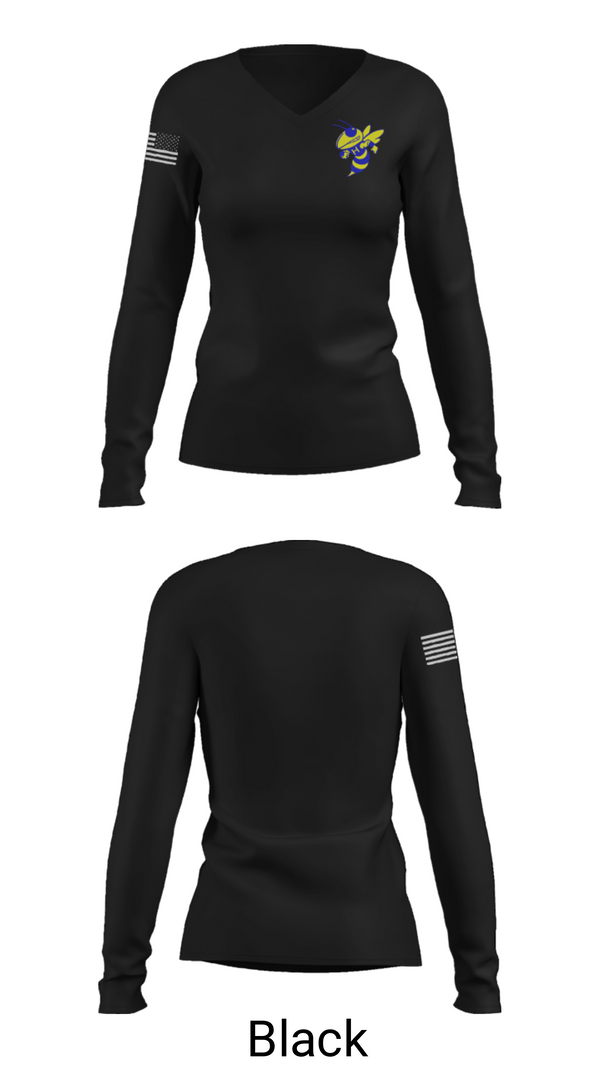 Womens Long Sleeve Vneck Shirt, Hillsdale High School Cheer, Cheer, Teamtime, Team time, sublimation, custom sports apparel, team uniforms, spirit wear, spiritwear, sports uniforms, custom shirts, team store, custom team store, fundraiser sports, apparel fundraiser