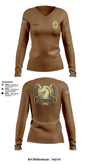Womens Long Sleeve Vneck Shirt, HCSO CNT, Police, Teamtime, Team time, sublimation, custom sports apparel, team uniforms, spirit wear, spiritwear, sports uniforms, custom shirts, team store, custom team store, fundraiser sports, apparel fundraiser