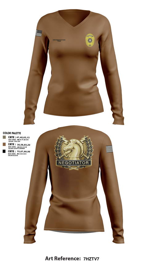 Womens Long Sleeve Vneck Shirt, HCSO CNT, Police, Teamtime, Team time, sublimation, custom sports apparel, team uniforms, spirit wear, spiritwear, sports uniforms, custom shirts, team store, custom team store, fundraiser sports, apparel fundraiser
