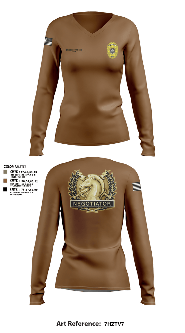 Womens Long Sleeve Vneck Shirt, HCSO CNT, Police, Teamtime, Team time, sublimation, custom sports apparel, team uniforms, spirit wear, spiritwear, sports uniforms, custom shirts, team store, custom team store, fundraiser sports, apparel fundraiser
