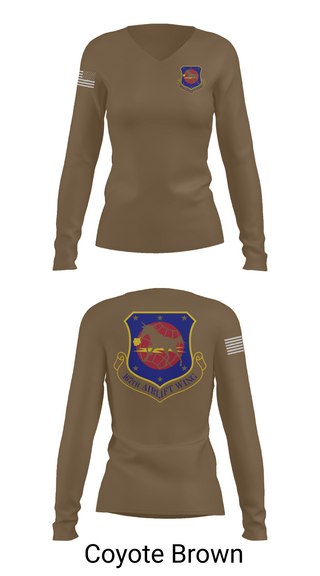 Womens Long Sleeve Vneck Shirt, 167th air wing, , Teamtime, Team time, sublimation, custom sports apparel, team uniforms, spirit wear, spiritwear, sports uniforms, custom shirts, team store, custom team store, fundraiser sports, apparel fundraiser