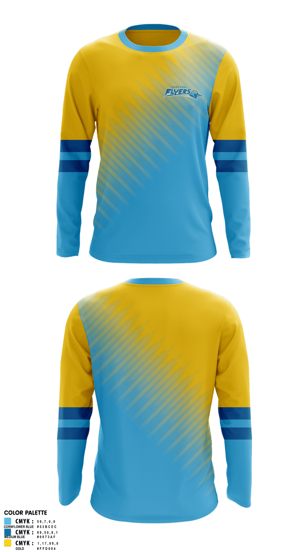 Long Sleeve Performance Shirt, Turnstone Flyers, Ice Hockey, Teamtime, Team time, sublimation, custom sports apparel, team uniforms, spirit wear, spiritwear, sports uniforms, custom shirts, team store, custom team store, fundraiser sports, apparel fundraiser