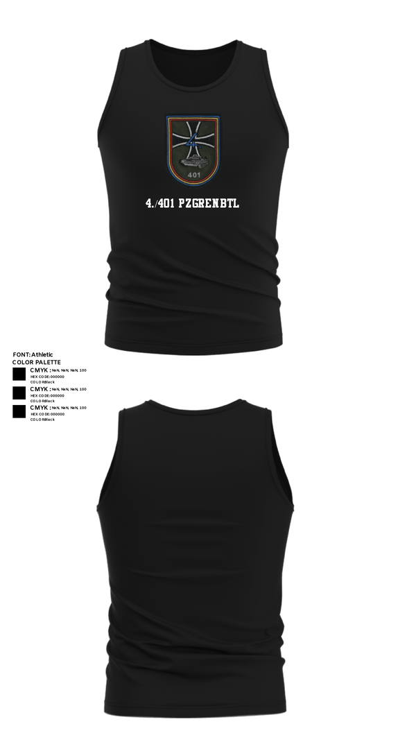 Tank Top, 4./401 PzGrenBtl, Army, Teamtime, Team time, sublimation, custom sports apparel, team uniforms, spirit wear, spiritwear, sports uniforms, custom shirts, team store, custom team store, fundraiser sports, apparel fundraiser
