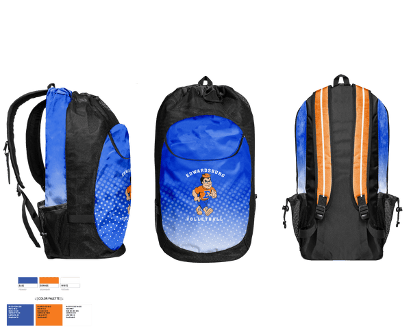 Gear Bag, Edwardsburg Middle School Volleyball, Men's Volleyball, Teamtime, Team time, sublimation, custom sports apparel, team uniforms, spirit wear, spiritwear, sports uniforms, custom shirts, team store, custom team store, fundraiser sports, apparel fundraiser