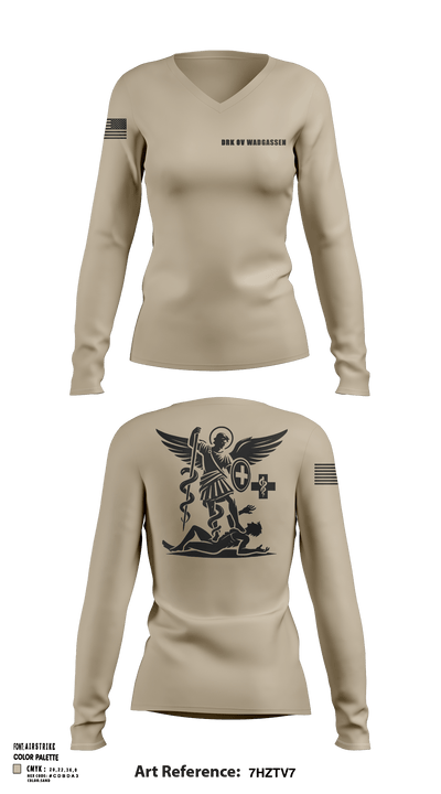 DRK ov Wadgassen 40676836 Women's Long Sleeve V-neck Shirt -1 119