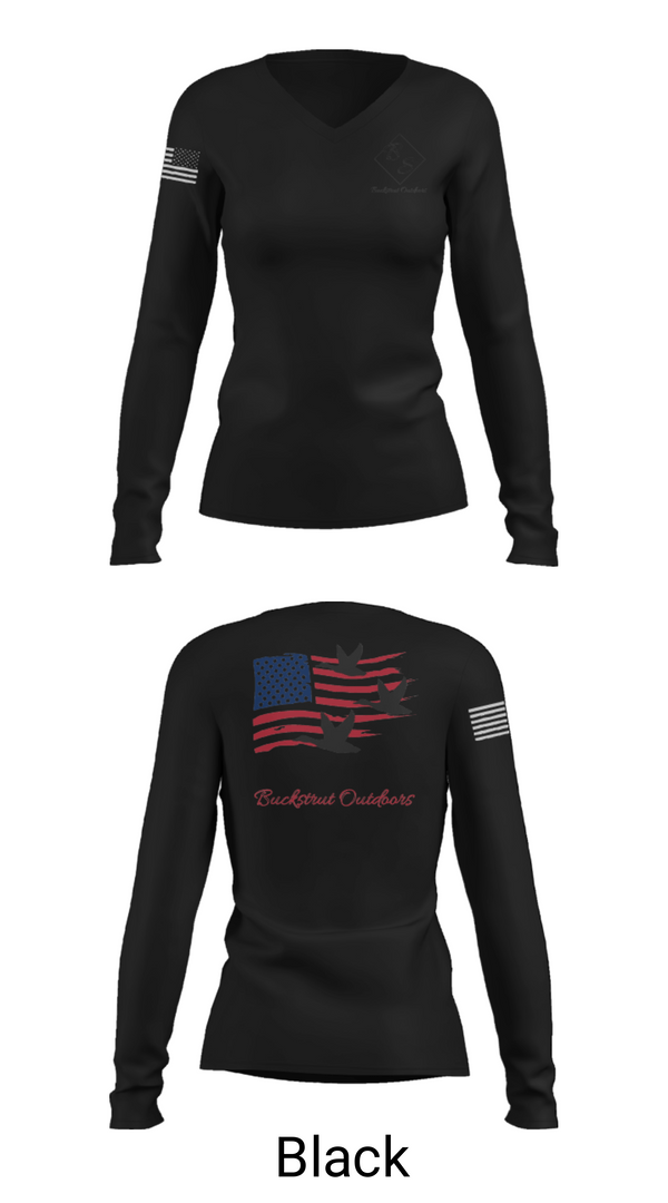 Women's Long Sleeve Vneck Shirt, Buckstrut OutdoorsBuckstrut Outdoors, , Teamtime, Team time, sublimation, custom sports apparel, team uniforms, spirit wear, spiritwear, sports uniforms, custom shirts, team store, custom team store, fundraiser sports, apparel fundraiser