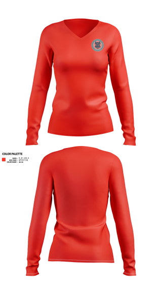 Womens Long Sleeve Vneck Shirt, Black Boars, Rugby, Teamtime, Team time, sublimation, custom sports apparel, team uniforms, spirit wear, spiritwear, sports uniforms, custom shirts, team store, custom team store, fundraiser sports, apparel fundraiser