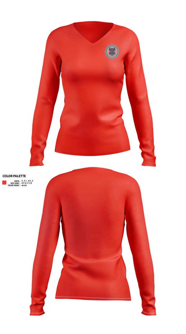 Womens Long Sleeve Vneck Shirt, Black Boars, Rugby, Teamtime, Team time, sublimation, custom sports apparel, team uniforms, spirit wear, spiritwear, sports uniforms, custom shirts, team store, custom team store, fundraiser sports, apparel fundraiser