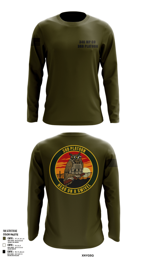 Long Sleeve Performance Shirt, 346 MP CO 3rd Platoon, Army, Teamtime, Team time, sublimation, custom sports apparel, team uniforms, spirit wear, spiritwear, sports uniforms, custom shirts, team store, custom team store, fundraiser sports, apparel fundraiser