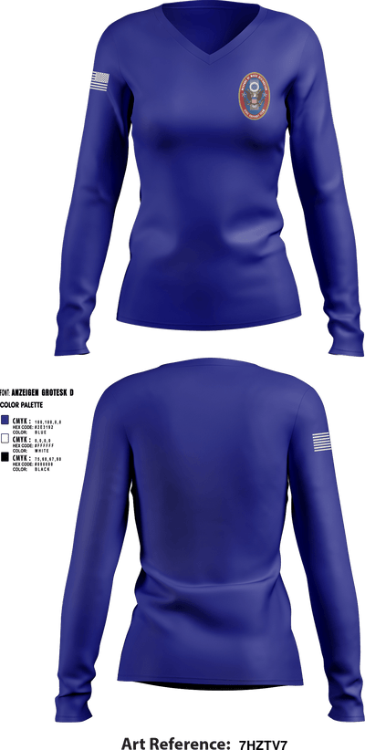 95th WMD CST 43629345 Women's Long Sleeve V-neck Shirt - 2