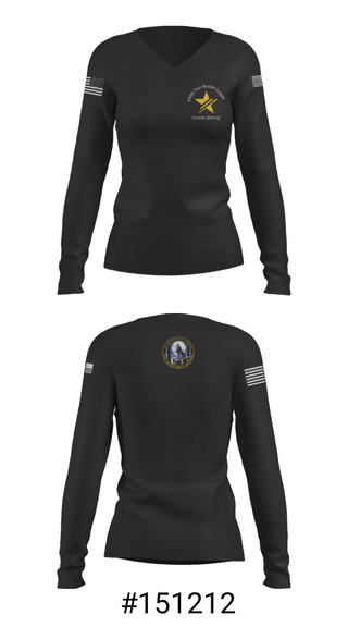 Women's Long Sleeve Vneck Shirt, USAG Fort Hunter Liggett, Army, Teamtime, Team time, sublimation, custom sports apparel, team uniforms, spirit wear, spiritwear, sports uniforms, custom shirts, team store, custom team store, fundraiser sports, apparel fundraiser