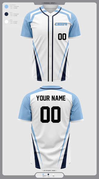 Full Button Baseball Jersey, Chiefs, Baseball, Teamtime, Team time, sublimation, custom sports apparel, team uniforms, spirit wear, spiritwear, sports uniforms, custom shirts, team store, custom team store, fundraiser sports, apparel fundraiser