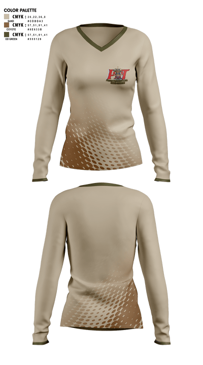 Richard 45392900 Women's Long Sleeve V-neck Shirt -1 1