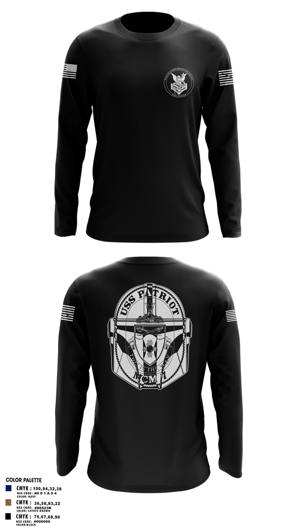 Long Sleeve Performance Shirt, USS Patriot, Navy, Teamtime, Team time, sublimation, custom sports apparel, team uniforms, spirit wear, spiritwear, sports uniforms, custom shirts, team store, custom team store, fundraiser sports, apparel fundraiser