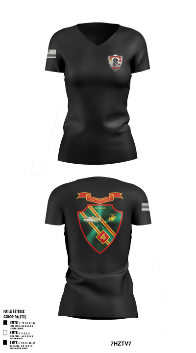 Det. 4 Tows and Scouts 4th Tank Battalion 82433945 Women's Short Sleeve V-neck Shirt - 1