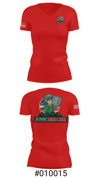 Women's Short Sleeve Vneck Shirt, Junk Heroes, , Teamtime, Team time, sublimation, custom sports apparel, team uniforms, spirit wear, spiritwear, sports uniforms, custom shirts, team store, custom team store, fundraiser sports, apparel fundraiser