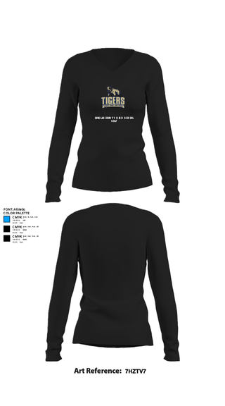 Womens Long Sleeve Vneck Shirt, Douglas County High School Golf, Golf, Teamtime, Team time, sublimation, custom sports apparel, team uniforms, spirit wear, spiritwear, sports uniforms, custom shirts, team store, custom team store, fundraiser sports, apparel fundraiser