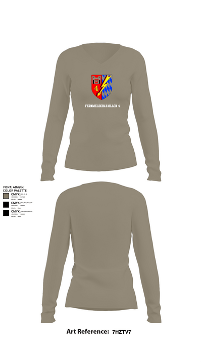Fernmeldebataillon 4 95457693 Women's Long Sleeve V-neck Shirt - 62
